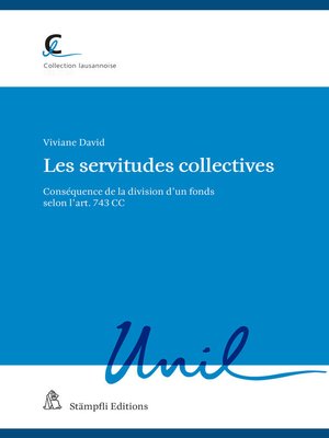 cover image of Les servitudes collectives